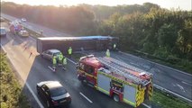 Amazon delivery lorry overturns on A27 near Chichester - Video footage shows scene of major crash