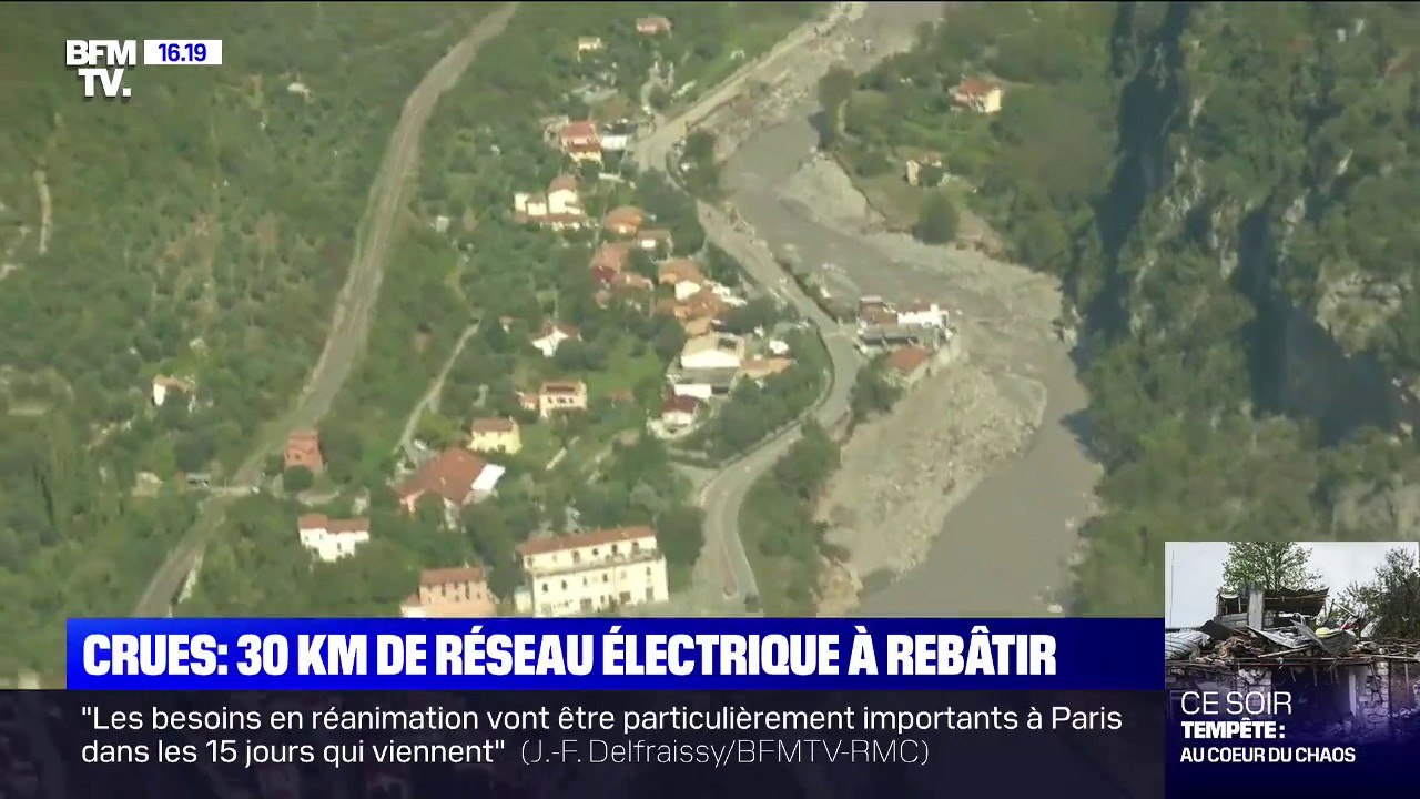 Alpes-Maritimes: 30km de réseau électrique à rebâtir après les crues