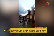 San Martín: vientos y lluvias fuertes causaron daños en más de 80 viviendas