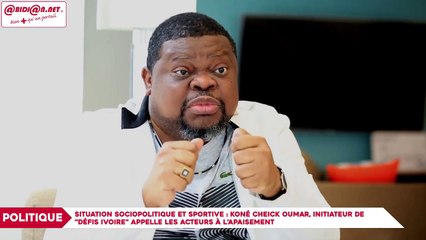 Situation sociopolitique et sportive : Koné Cheick Oumar initiateur de la plateforme « Défis Ivoire » appelle les acteurs à l’apaisement