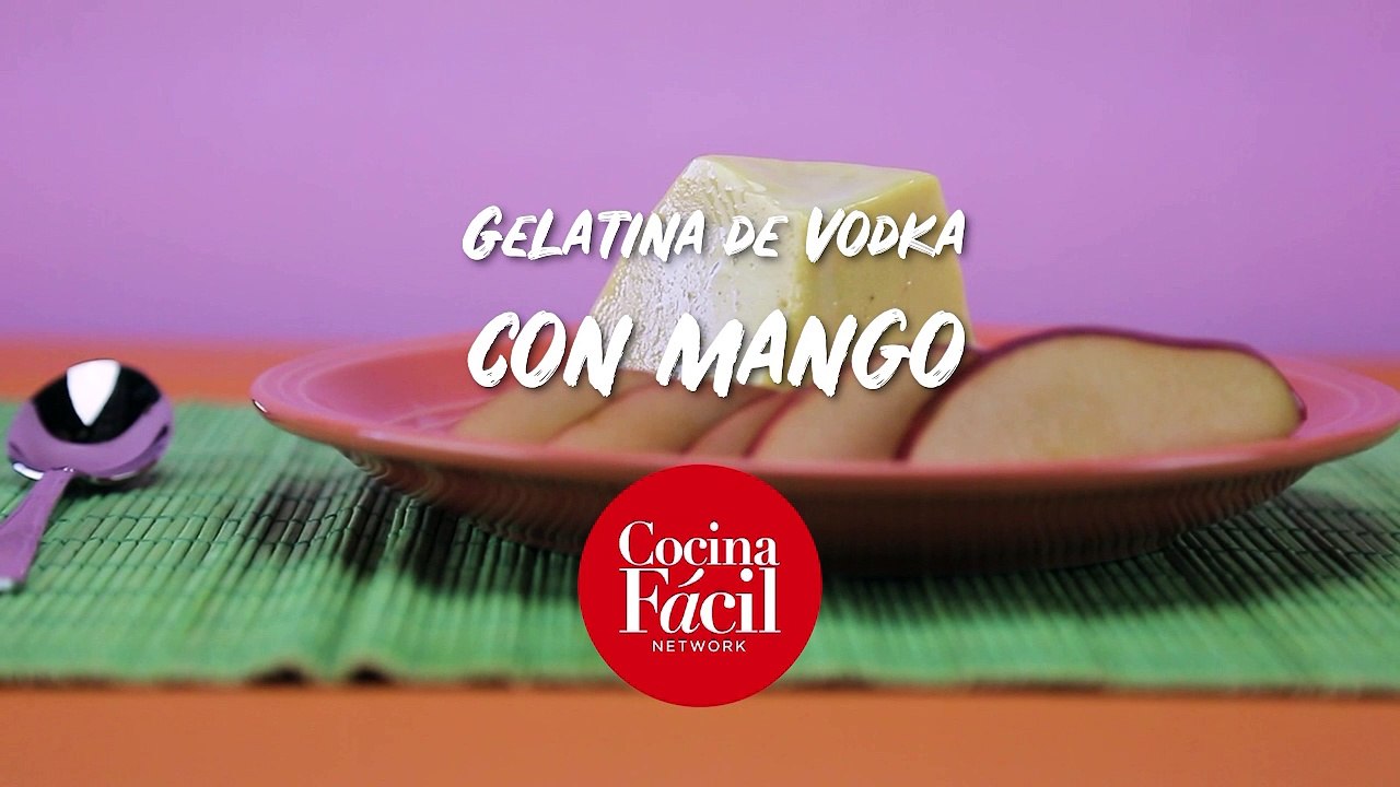 Gelatina de vodka con mango