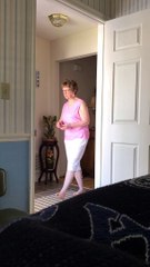 Grandma Surprised by Guest