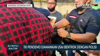 110 Pendemo Diamankan Usai Bentrok Dengan Polisi