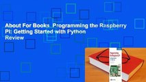 About For Books  Programming the Raspberry Pi: Getting Started with Python  Review