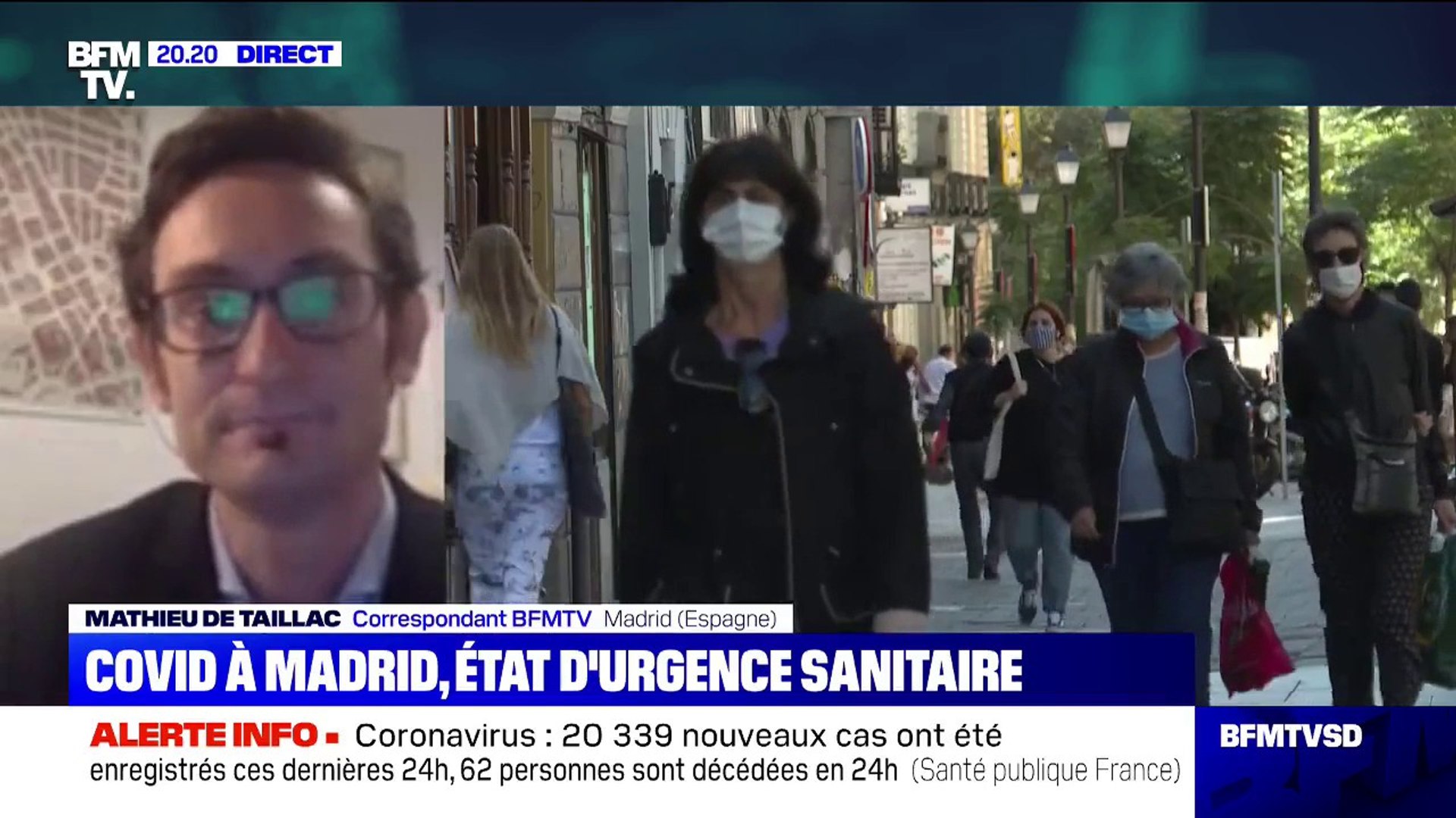 Espagne: le gouvernement central place la région de Madrid en état  d'urgence sanitaire - Vidéo Dailymotion