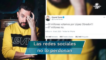 A Chumel Torres le fallan las matemáticas y desata burlas en Twitter