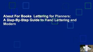 About For Books  Lettering for Planners: A Step-By-Step Guide to Hand Lettering and Modern