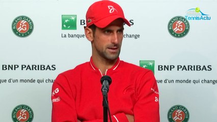 Roland-Garros 2020 - Novak Djokovic : "Je ne pense pas qu'il existe un champion autre que Rafael Nadal qui peut gagner autant de fois ce tournoi de Roland-Garros"