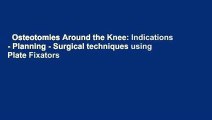 Osteotomies Around the Knee: Indications - Planning - Surgical techniques using Plate Fixators