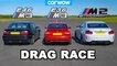 BMW E46 M3 vs E36 M3 vs M2 Comp: DRAG RACE