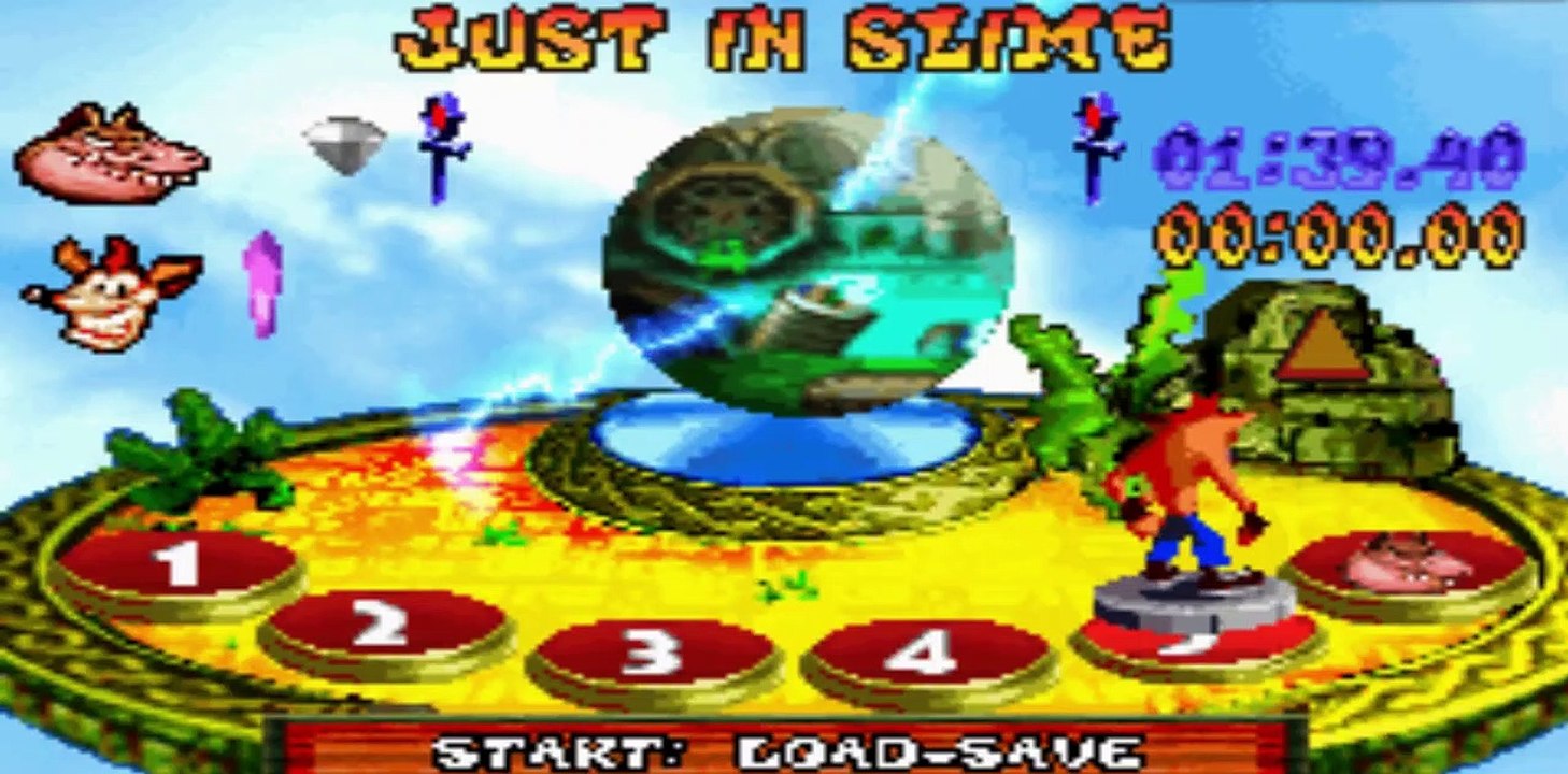 Crash Bandicoot : The Huge Adventure - Dingodile Level - Game Boy Advance GBA