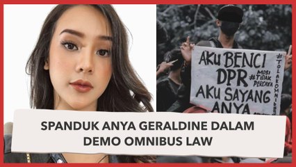 Kumpulan Spanduk Pendemo Omnibus Law Bertuliskan Nama Anya Geraldine