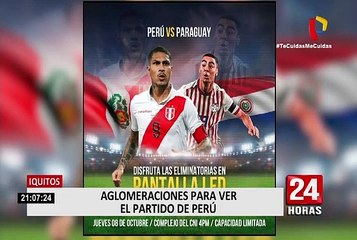 Decenas se reunieron para ver partido con Paraguay en pantalla gigante y con orquesta