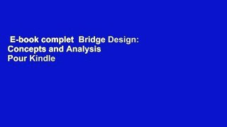E-book complet  Bridge Design: Concepts and Analysis  Pour Kindle