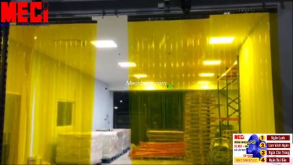 Màn Rèm Nhựa Pvc Hệ ray lùa có Remote Meci