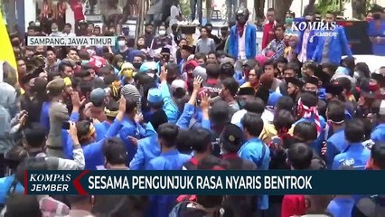 Sesama Pengunjuk Rasa Tolak UU Cipta Kerja Nyaris Bentrok