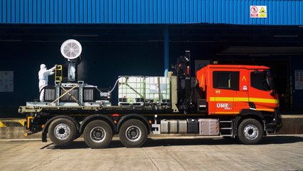 La UME realizó la desinfección de Mercamadrid