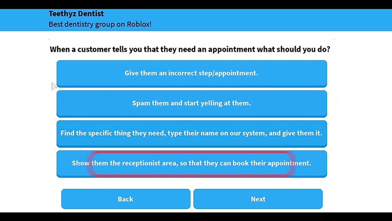 Teethyz Dentist Application Answers 2020 Roblox Video Dailymotion - dentist roblox games