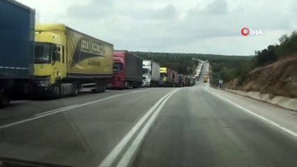 Hamzabeyli Sınır Kapısı’nda tır kuyruğu 23 kilometreyi buldu