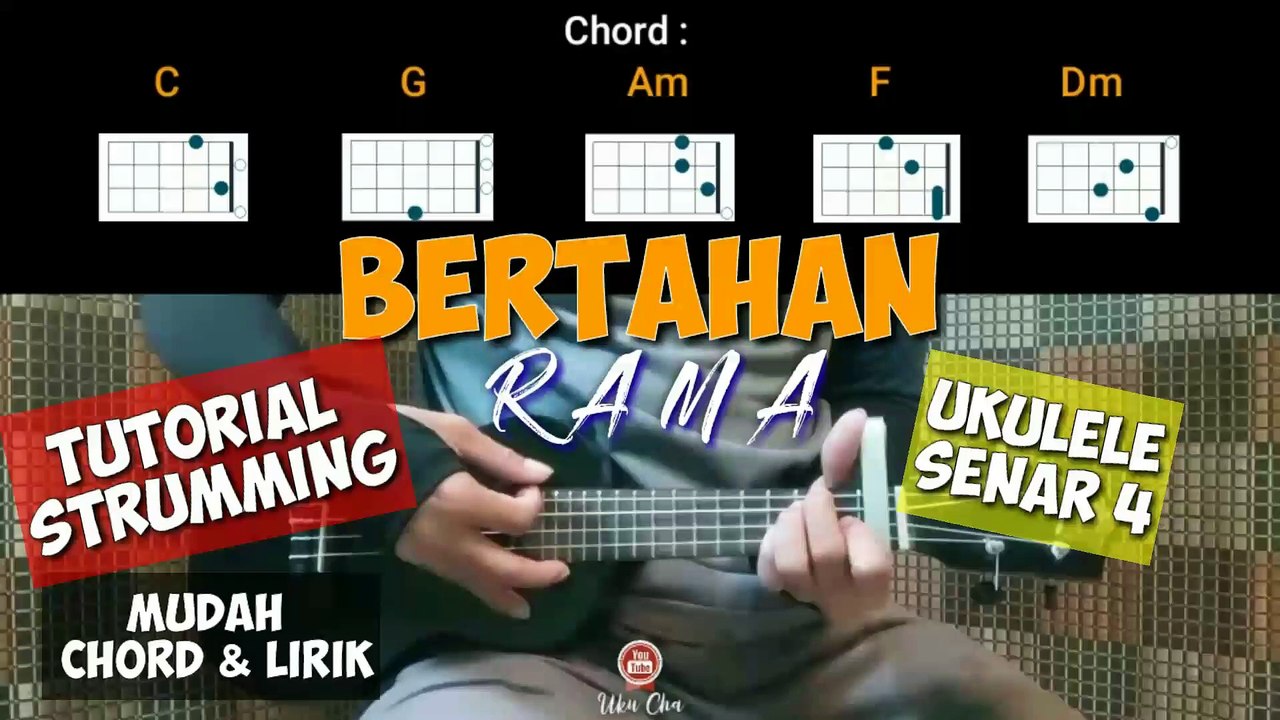 BERTAHAN - RAMA | Ukulele Tutorial Genjreng Chord Lirik