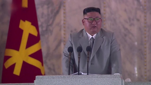 [풀영상] 北 김정은 '당 창건 75주년 열병식' 연설 / YTN