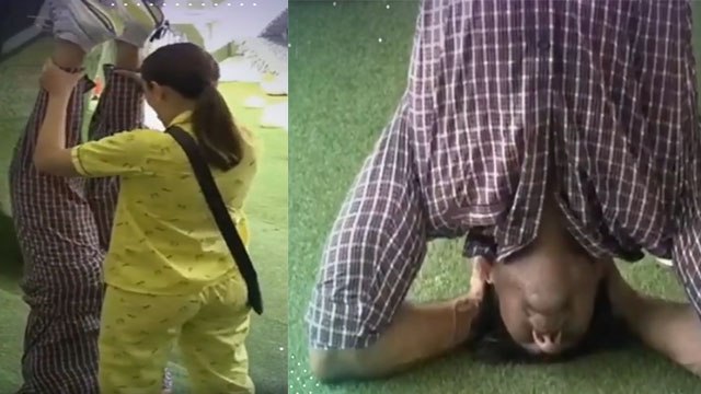 Bigg Boss 14: Siddharth Shukla के योगा पोज़ में कुछ इस तरह मदद करती दिखी Gauhar Khan | FilmiBeat