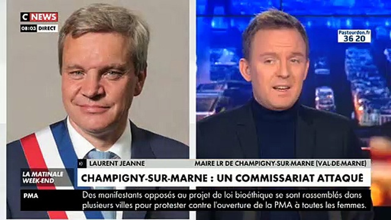 Attaque du commissariat de Champigny-sur-Marne : Le maire de la ville explique que 2 policiers ont du se réfugier en catastrophe dans les locaux attaqués par des dizaines de jeunes - Regardez