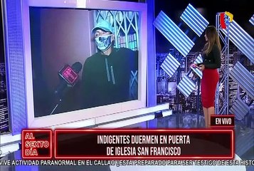 Indigentes duermen en puerta de Iglesia San Francisco