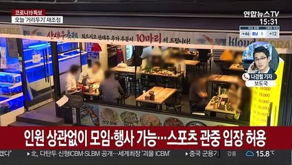전국 '사회적 거리두기' 내일부터 1단계로 낮춘다