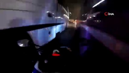 İstanbul’da motosikletlinin yaşadığı feci kaza kamerada