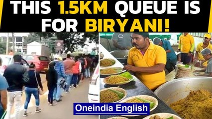Biryani lovers queue up early in the morning for special biryanai at a Hoskote eatery in Karnataka