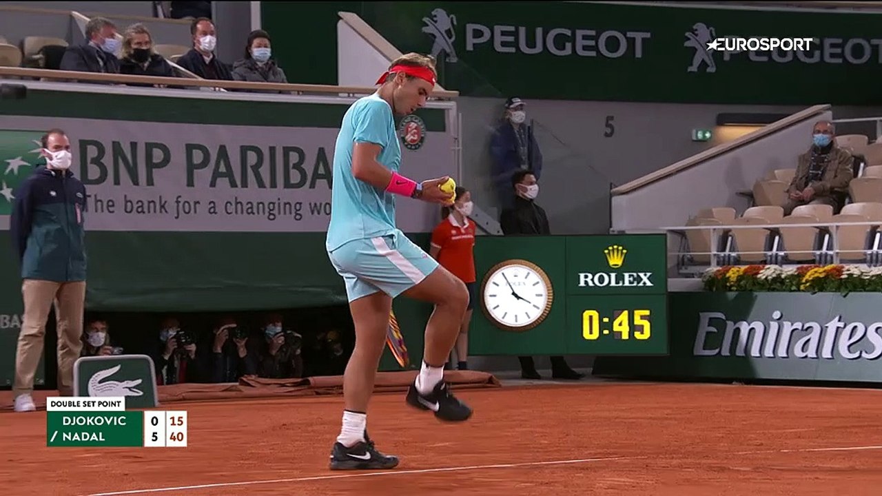 French Open 2020 - Watch Rafael Nadal BAGEL Novak Djokovic in remarkable  opening set - Vidéo Dailymotion