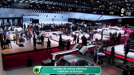 Vendas de carros elétricos triplicam na Europa