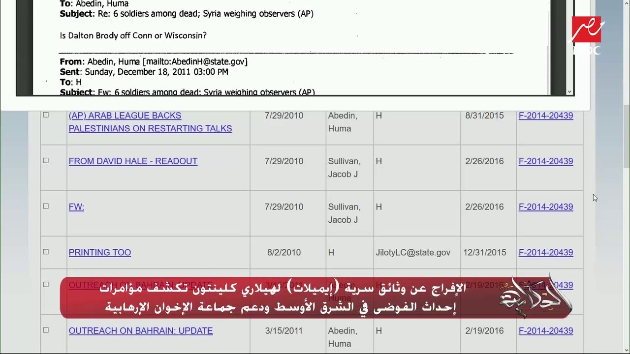إيميلات هيلاري كلينتون تكشف عن إشراف هيلاري بنفسها على مشروعات الإخوان الإعلامية