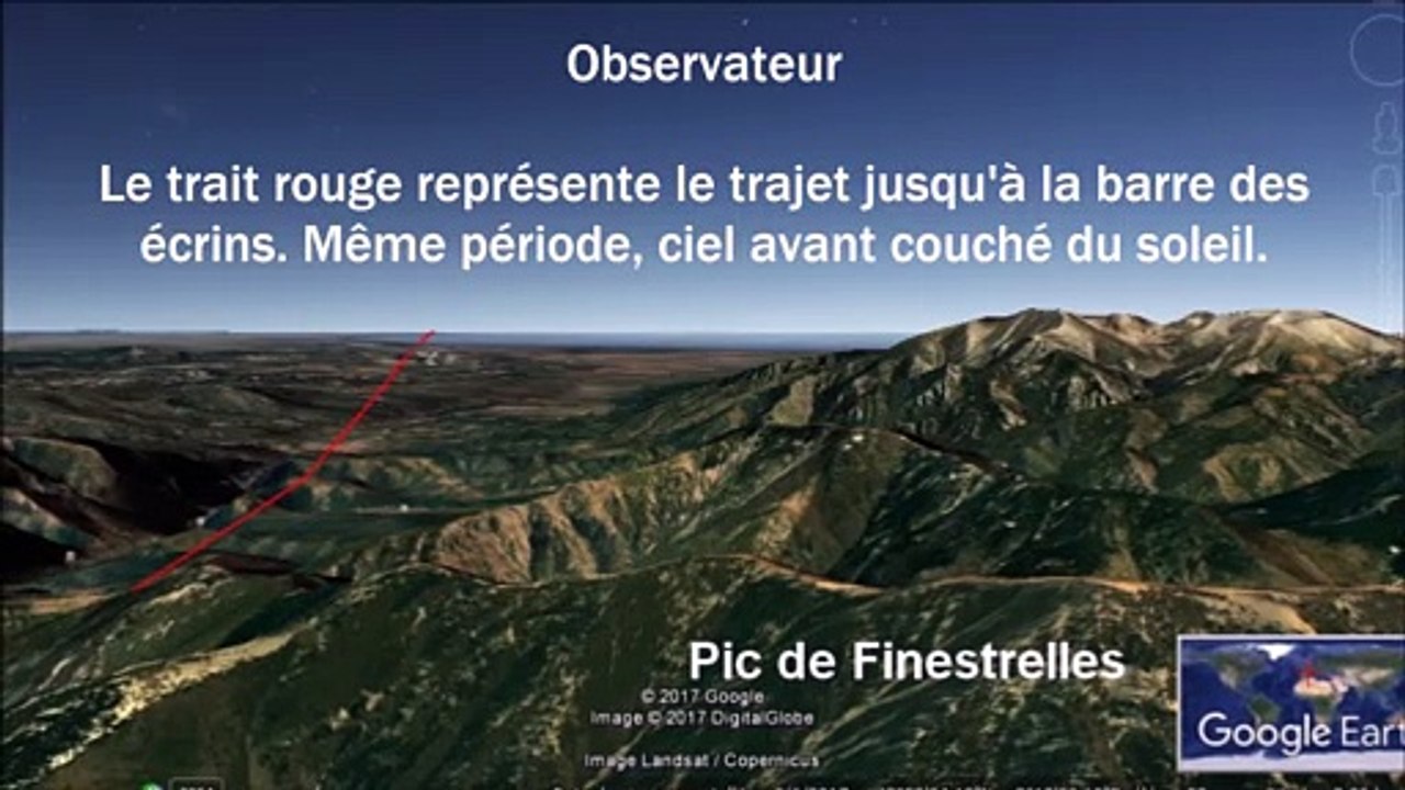 Test de courbure terrestre  - Mt Canigou - 5 observations