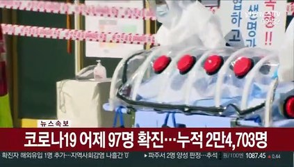 [속보] 코로나19 어제 97명 확진…누적 총 2만4,703명