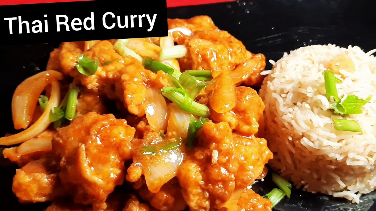 Thai red curry with chicken. How to make thai red curry restaurant style.
