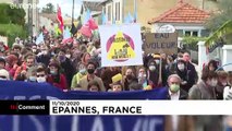 شاهد: نشطاء بيئيون يتظاهرون ضد تجريف الغابات في فرنسا