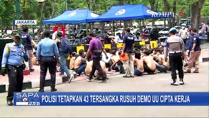 Polisi Tetapkan 43 Tersangka Rusuh Demo UU Cipta Kerja