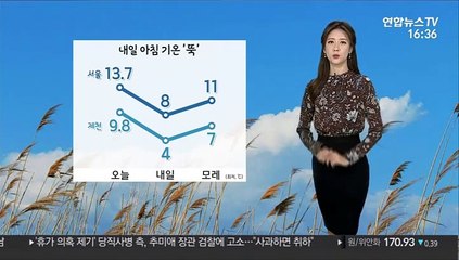 [날씨] 내일 아침 기온 '뚝'…동해안 5㎜ 안팎 '비'