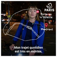 Portraits de cyclistes parisien.ne.s à vélo : Louise