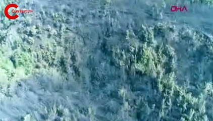 Hatay'da yanan alanlar havadan görüntülendi