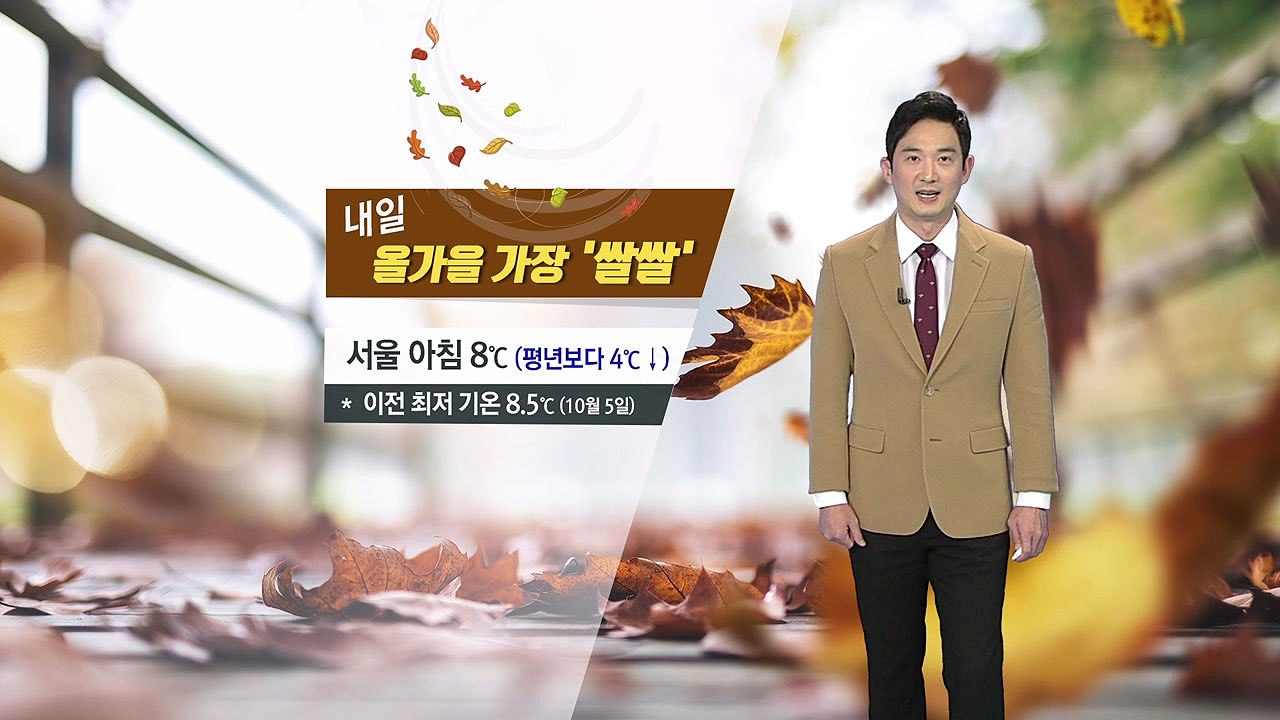 [날씨] 찬 바람 불며 기온 '뚝'...내일 올가을 가장 쌀쌀 / YTN