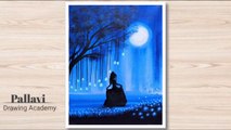 Easy way to draw princess in beautiful place_ Poster colour painting __ Pallavi