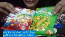 #ASMR eating Indian snacks eating many flavour chips