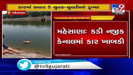 Car falls into canal near Kadi, no casualty reported _ Mehsana _ Tv9GujaratiNews