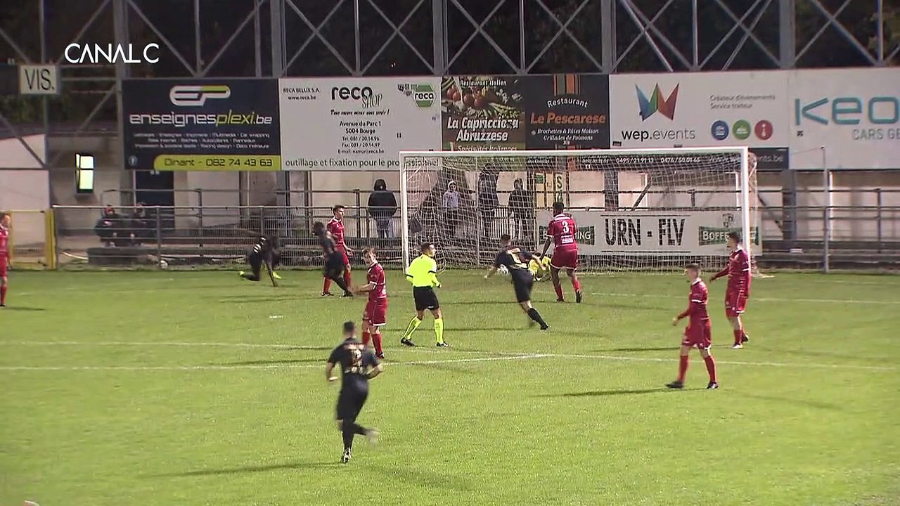 UR Namur - RAEC Mons : 5-0 (10/10/2020). Images Canal C (Canal Foot).