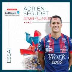 L'essai d'Adrien Seguret à Perpignan, saison 2020-2021