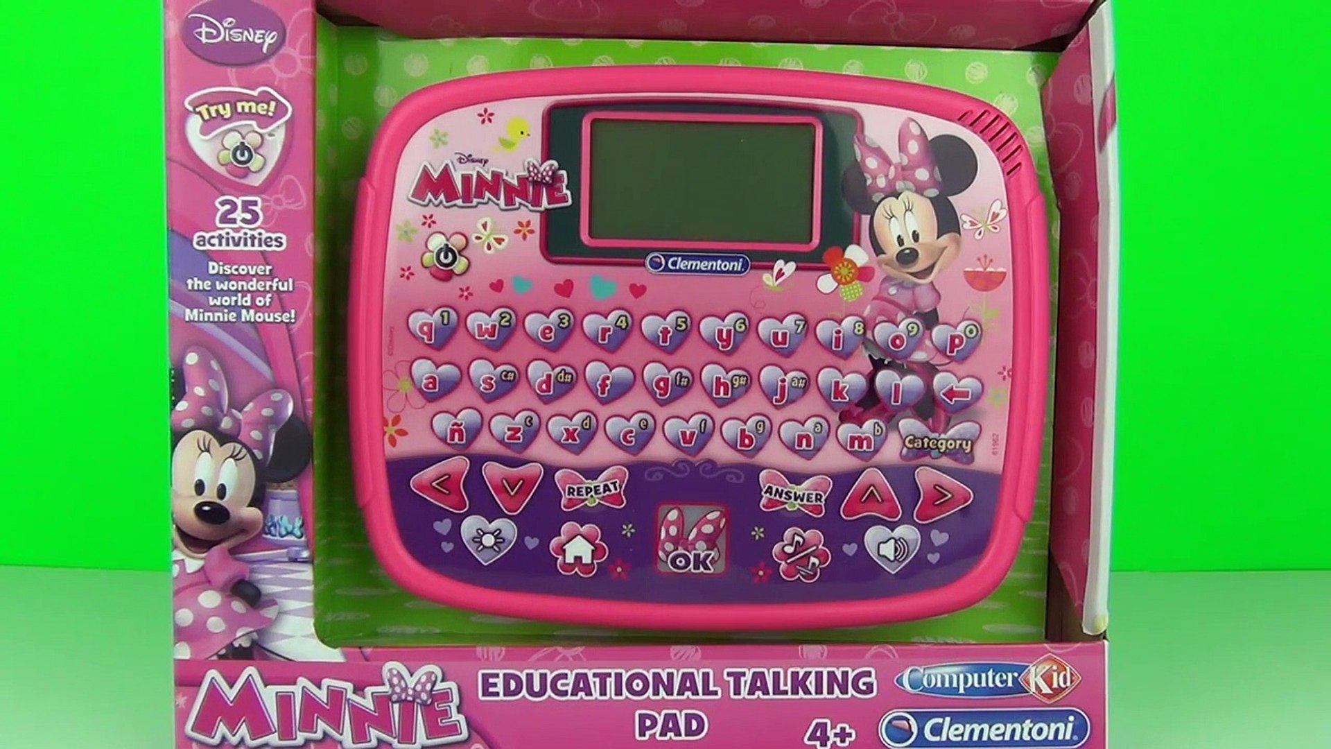 Disney Junior Minnie Mouse Computer Tablet Toy Review Unboxing, Teach Kids,  Clementoni - video Dailymotion