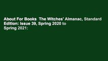 About For Books  The Witches' Almanac, Standard Edition: Issue 39, Spring 2020 to Spring 2021: